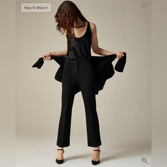 J. Crew Cropped Natalia pant in four-season stretch Black Sz 8 - Picture 1 of 11